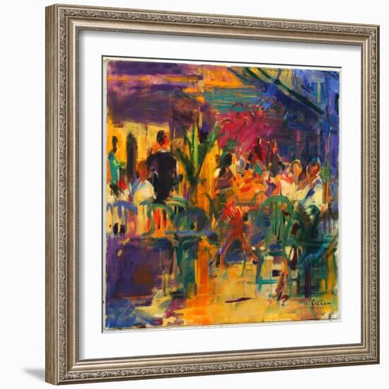 Cafe De La Place, St Paul De Vence-Peter Graham-Framed Giclee Print