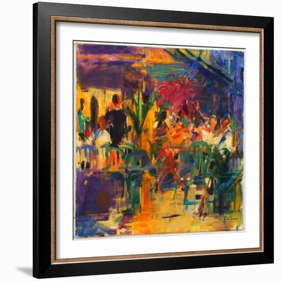 Cafe De La Place, St Paul De Vence-Peter Graham-Framed Giclee Print