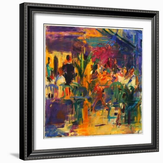 Cafe De La Place, St Paul De Vence-Peter Graham-Framed Giclee Print