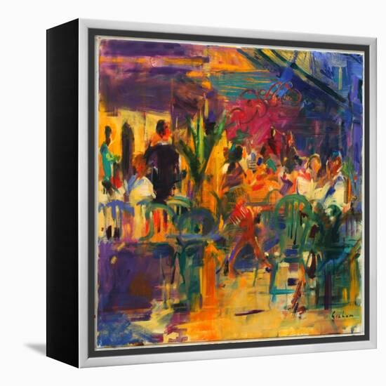 Cafe De La Place, St Paul De Vence-Peter Graham-Framed Premier Image Canvas