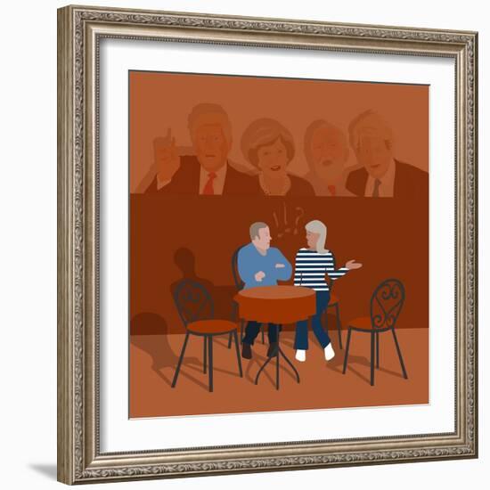 Cafe Debate-Claire Huntley-Framed Giclee Print