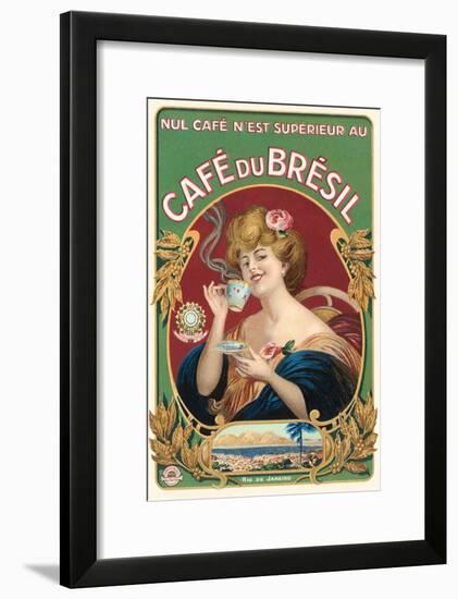 Cafe du Bresil Label-null-Framed Art Print