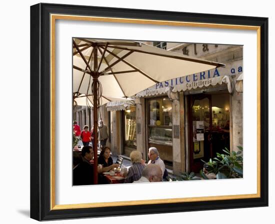 Cafe, Genoa Port, Liguria, Italy, Europe-Charles Bowman-Framed Photographic Print