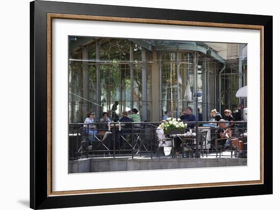 Cafe in Esplanadi Park, Helsinki, Finland, 2011-Sheldon Marshall-Framed Photographic Print