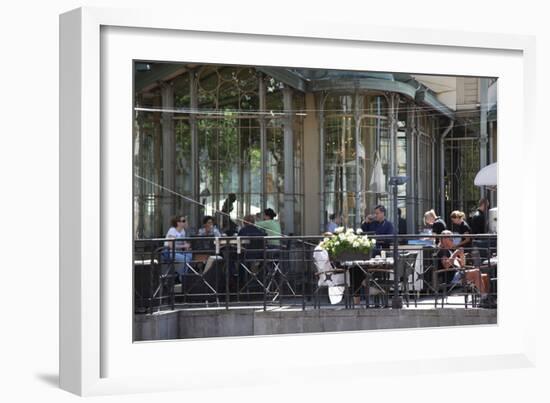 Cafe in Esplanadi Park, Helsinki, Finland, 2011-Sheldon Marshall-Framed Photographic Print