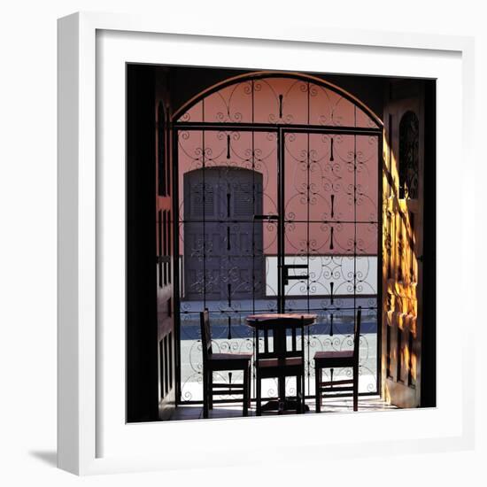 Cafe in the Colonial City of Granada, Nicaragua, Central America-Christian Heeb-Framed Photographic Print