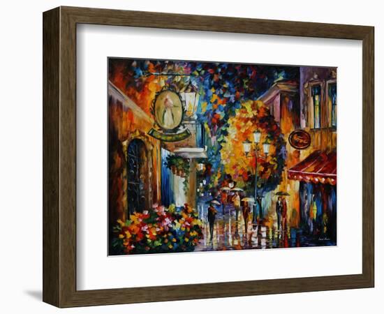 Cafe in the Old City-Leonid Afremov-Framed Premium Giclee Print