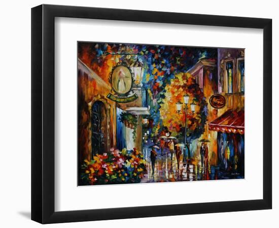 Cafe in the Old City-Leonid Afremov-Framed Premium Giclee Print