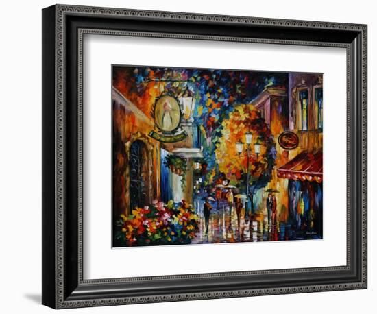 Cafe in the Old City-Leonid Afremov-Framed Premium Giclee Print