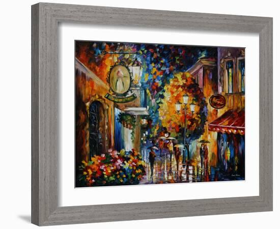 Cafe in the Old City-Leonid Afremov-Framed Art Print