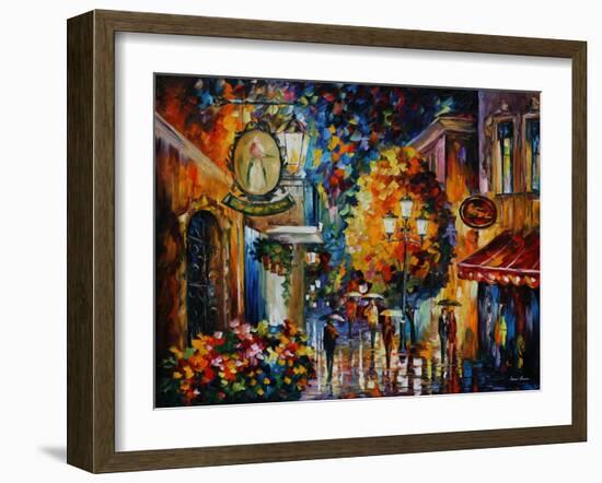 Cafe in the Old City-Leonid Afremov-Framed Art Print