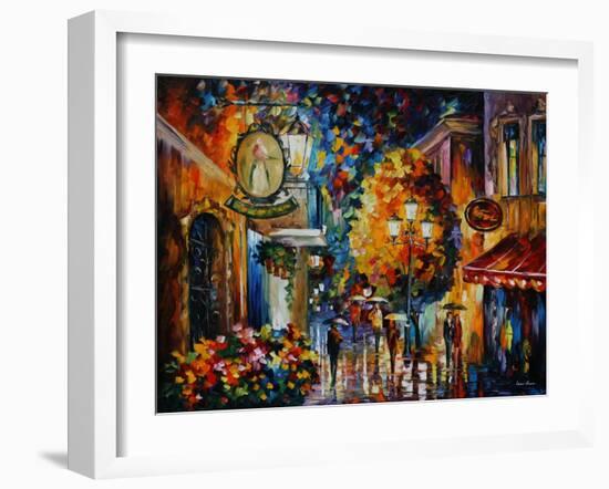 Cafe in the Old City-Leonid Afremov-Framed Art Print