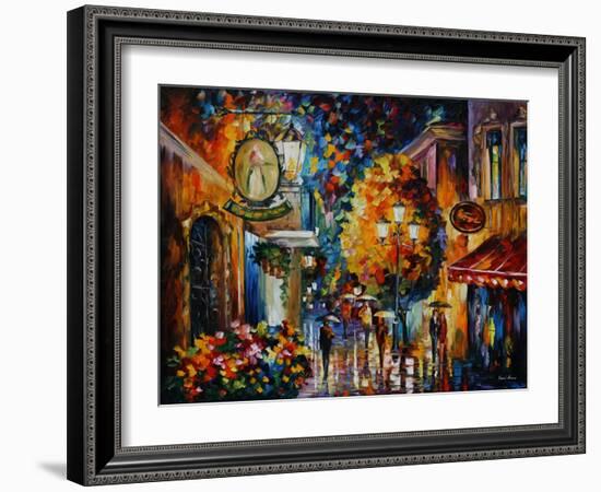 Cafe in the Old City-Leonid Afremov-Framed Art Print