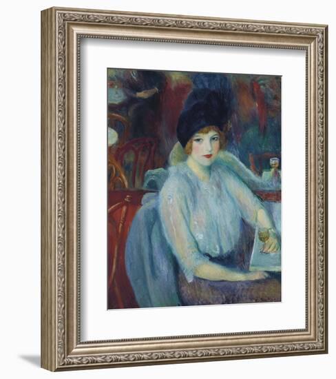 Cafe Lafayette - Portrait of Kay Laurell-William James Glackens-Framed Art Print