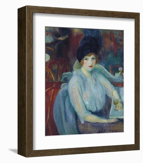 Cafe Lafayette - Portrait of Kay Laurell-William James Glackens-Framed Art Print