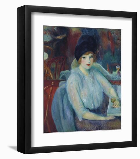 Cafe Lafayette - Portrait of Kay Laurell-William James Glackens-Framed Art Print