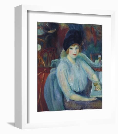 Cafe Lafayette - Portrait of Kay Laurell-William James Glackens-Framed Art Print