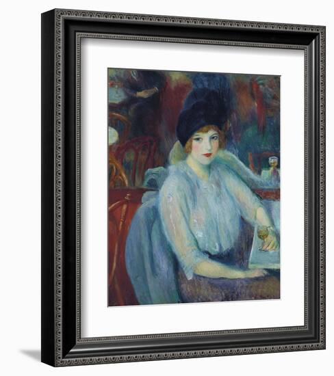 Cafe Lafayette - Portrait of Kay Laurell-William James Glackens-Framed Art Print