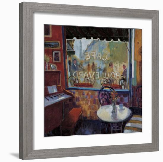 Cafe Le Boulevard, Paris-Manel Doblas-Framed Giclee Print