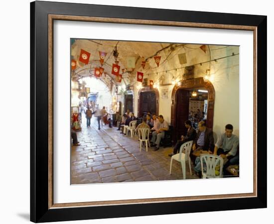 Cafe Maure, Medina, Tunis, Tunisia, North Africa, Africa-Bruno Barbier-Framed Photographic Print