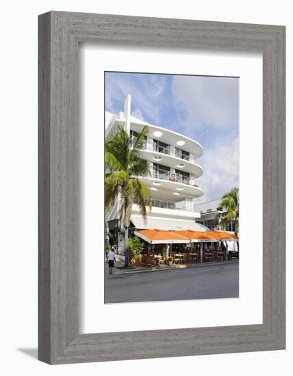 Cafe 'Medi', Art Deco Hotel, Ocean Drive, South Miami Beach, Art Deco District, Florida, Usa-Axel Schmies-Framed Photographic Print