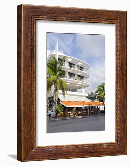 Cafe 'Medi', Art Deco Hotel, Ocean Drive, South Miami Beach, Art Deco District, Florida, Usa-Axel Schmies-Framed Photographic Print