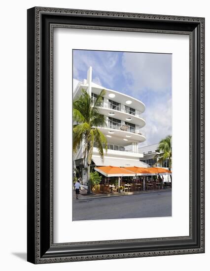 Cafe 'Medi', Art Deco Hotel, Ocean Drive, South Miami Beach, Art Deco District, Florida, Usa-Axel Schmies-Framed Photographic Print