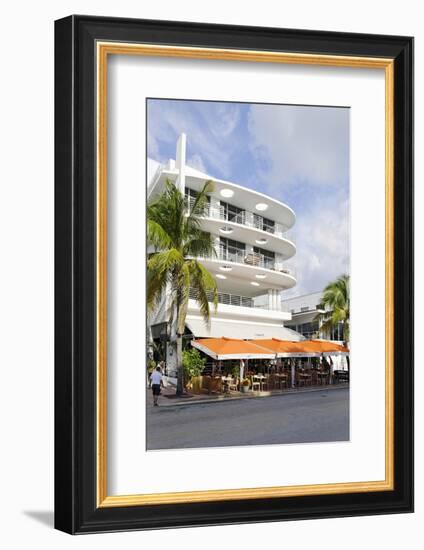 Cafe 'Medi', Art Deco Hotel, Ocean Drive, South Miami Beach, Art Deco District, Florida, Usa-Axel Schmies-Framed Photographic Print