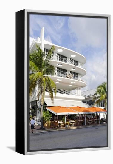Cafe 'Medi', Art Deco Hotel, Ocean Drive, South Miami Beach, Art Deco District, Florida, Usa-Axel Schmies-Framed Premier Image Canvas