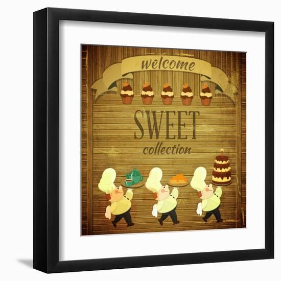 Cafe Menu Retro Design-elfivetrov-Framed Art Print