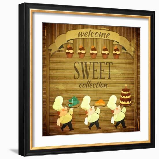 Cafe Menu Retro Design-elfivetrov-Framed Premium Giclee Print