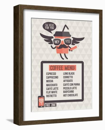 Cafe Menu. Seamless Background And Design Elements-ussr-Framed Art Print