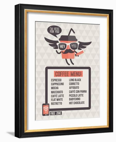 Cafe Menu. Seamless Background And Design Elements-ussr-Framed Art Print