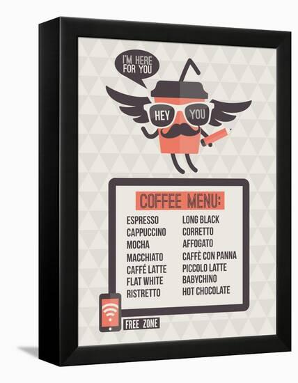 Cafe Menu. Seamless Background And Design Elements-ussr-Framed Stretched Canvas
