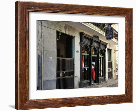 Cafe O'Reilly, Established 1893, in Calle O'Reilly in Havana's Historic Centre, Old Havana (Habana -John Harden-Framed Photographic Print