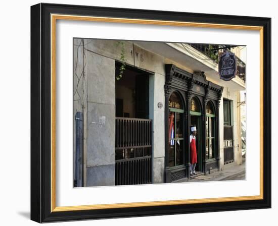 Cafe O'Reilly, Established 1893, in Calle O'Reilly in Havana's Historic Centre, Old Havana (Habana -John Harden-Framed Photographic Print