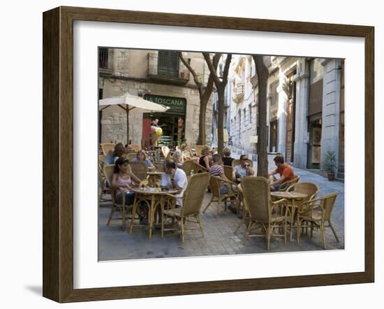 Cafe, Old Town, Girona, Catalonia, Spain, Europe-Martin Child-Framed Photographic Print