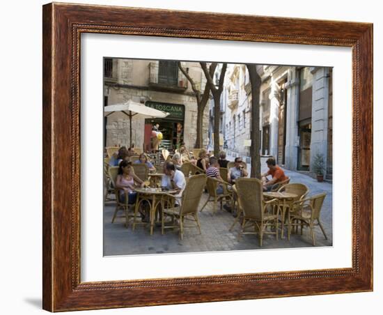 Cafe, Old Town, Girona, Catalonia, Spain, Europe-Martin Child-Framed Photographic Print