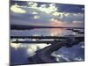 Cafe on a Jetty at Raqqa at Sunset, Euphrates Valley, Syria, Middle East-Eitan Simanor-Mounted Photographic Print