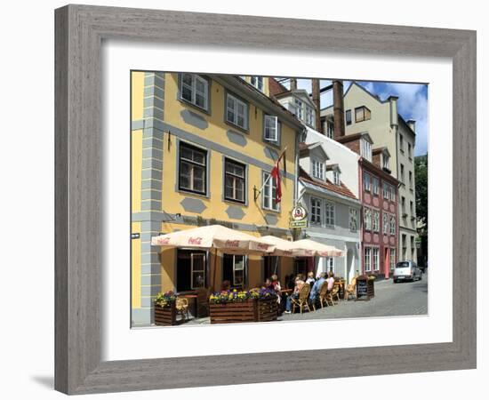 Cafe on Meistaru Iela, Riga, Latvia-Peter Thompson-Framed Photographic Print