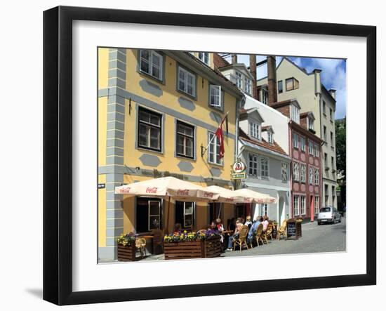 Cafe on Meistaru Iela, Riga, Latvia-Peter Thompson-Framed Photographic Print