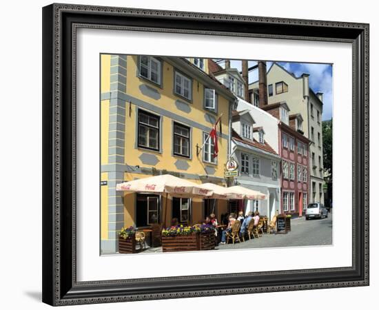 Cafe on Meistaru Iela, Riga, Latvia-Peter Thompson-Framed Photographic Print