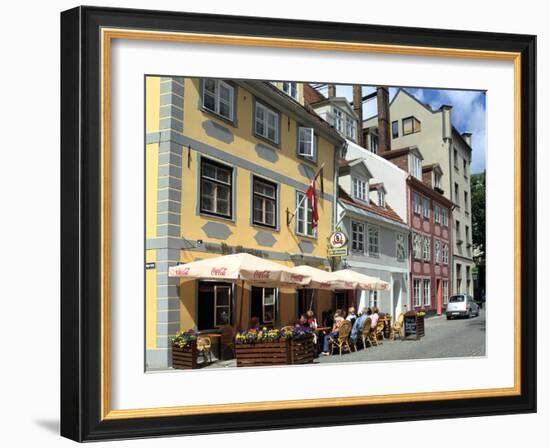 Cafe on Meistaru Iela, Riga, Latvia-Peter Thompson-Framed Photographic Print