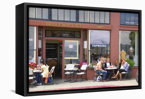 Cafe on Sausalito sidewalk, Marin County, California-Anna Miller-Framed Premier Image Canvas