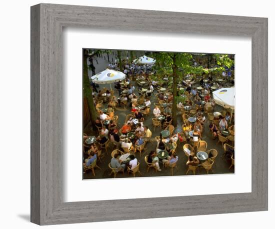 Cafe Overview, Leidseplein, Amsterdam, Holland-Walter Bibikow-Framed Photographic Print