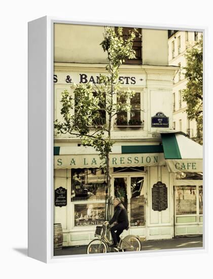 Cafe, Quai De L'Hotel De Ville, Marais District, Paris, France-Jon Arnold-Framed Premier Image Canvas