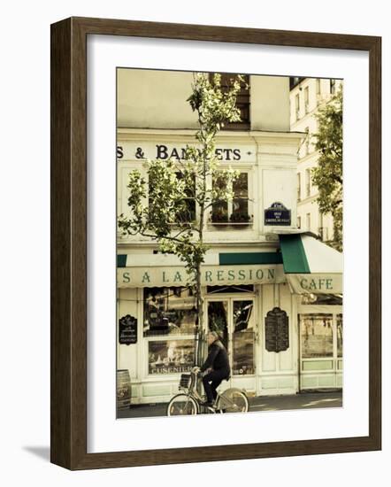 Cafe, Quai De L'Hotel De Ville, Marais District, Paris, France-Jon Arnold-Framed Photographic Print