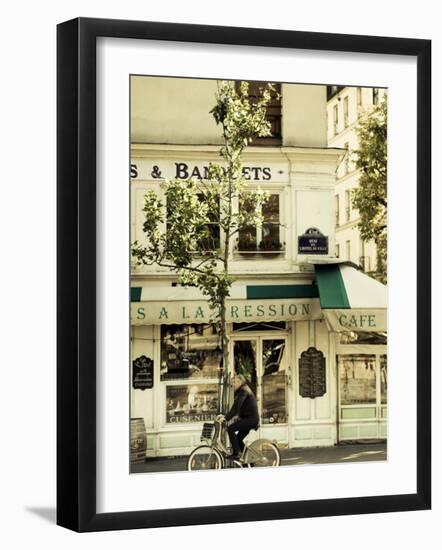 Cafe, Quai De L'Hotel De Ville, Marais District, Paris, France-Jon Arnold-Framed Photographic Print