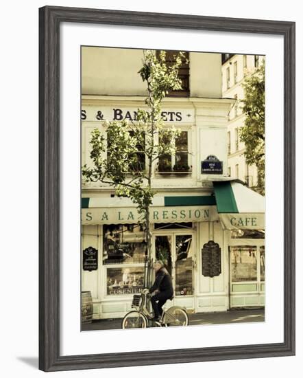 Cafe, Quai De L'Hotel De Ville, Marais District, Paris, France-Jon Arnold-Framed Photographic Print