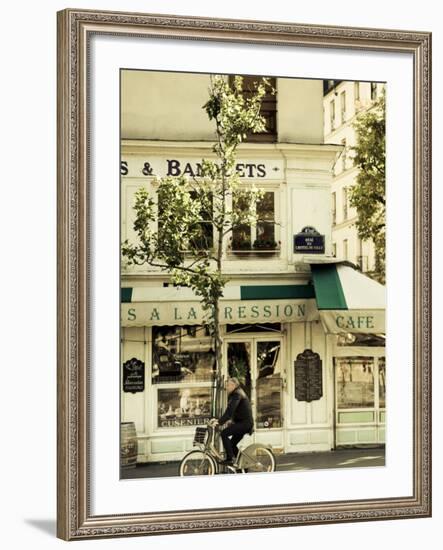 Cafe, Quai De L'Hotel De Ville, Marais District, Paris, France-Jon Arnold-Framed Photographic Print